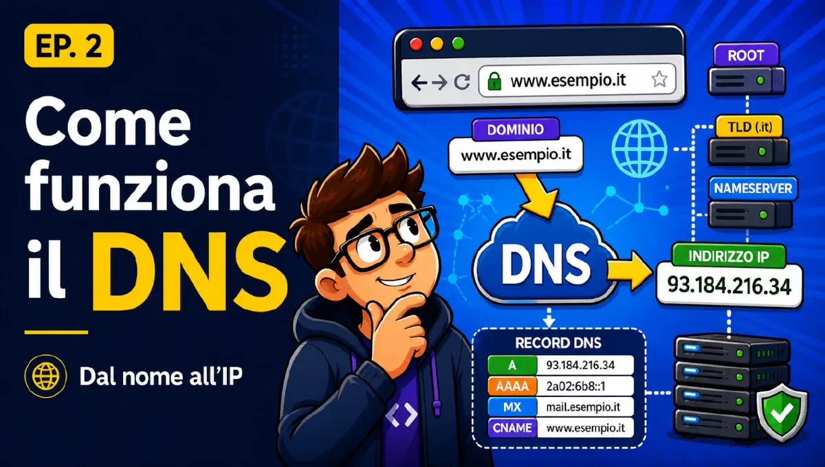 Come funziona il DNS: guida semplice a dominio, IP, record e TTL