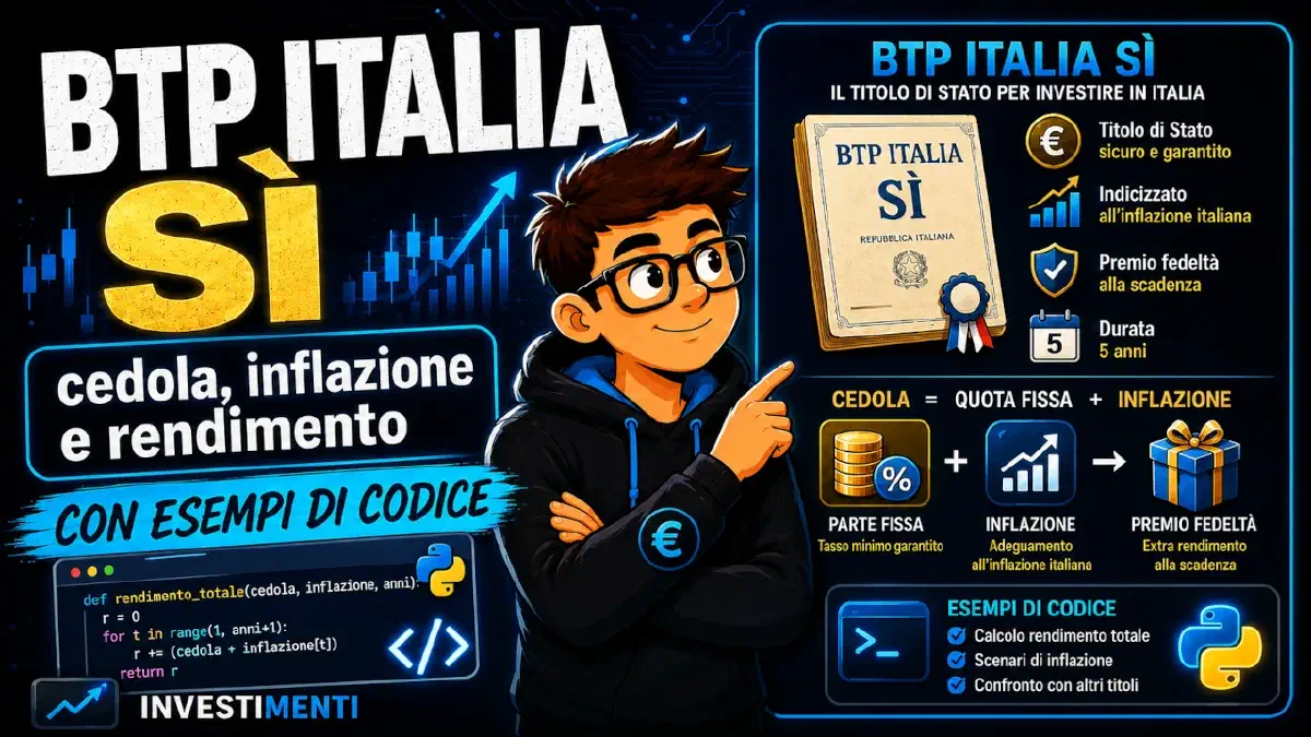 BTP Italia Sì spiegato semplice: cedola, inflazione e rendimento con Python
