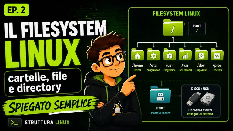 Il filesystem Linux spiegato semplice: cartelle, file, directory e mount