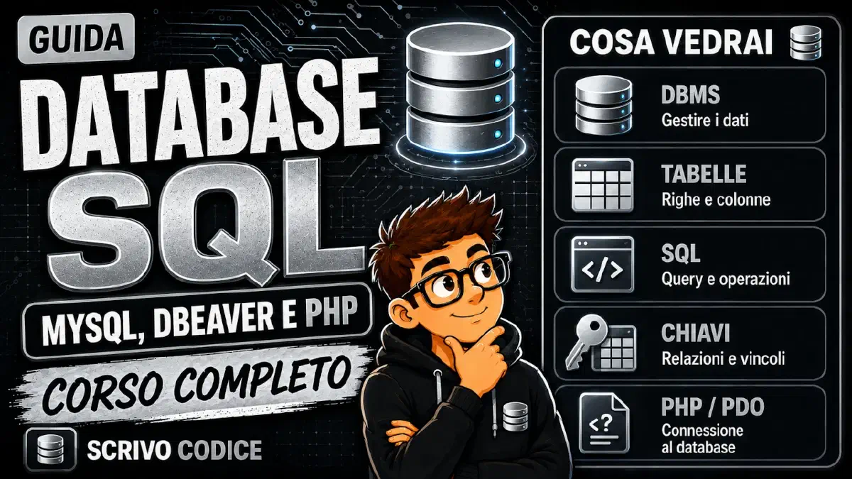 Database da zero: SQL, MySQL, DBeaver e PHP spiegati semplice