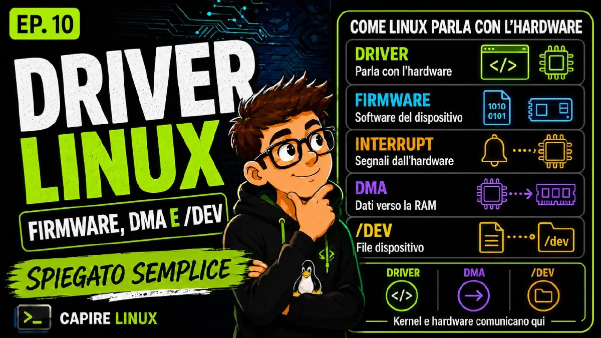 Driver Linux e dispositivi: come il kernel comunica con l’hardware